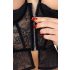 Abierta Fina - open string en corset (zwart) - M