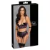 Cottelli Bondage - bh-set en armboeien (zwart-paars)