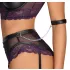 Cottelli Bondage - bh-set en armboeien (zwart-paars) - XL