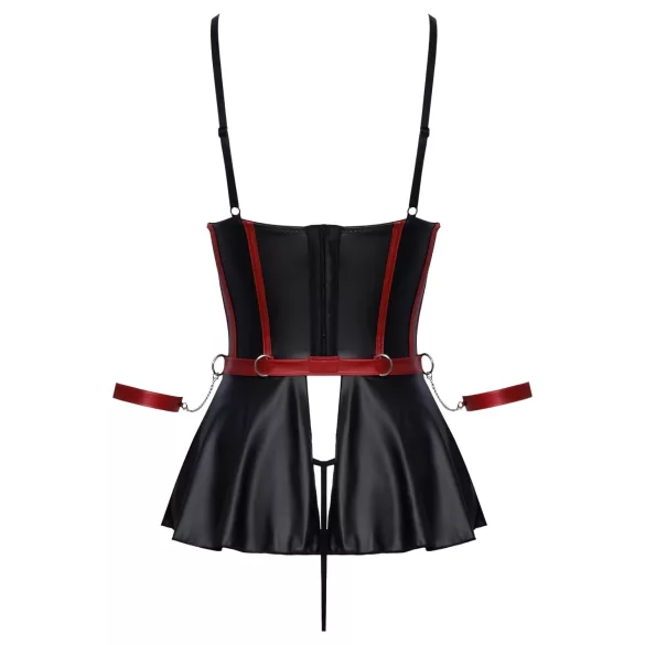Cottelli Bondage - glanzende set met armboeien (zwart) - 80B/M