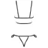 Cottelli Bondage - bodyharnas bikini - glanzend - zwart - M