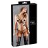 Cottelli Bondage - Glanzend harnas bikini (zwart) - L