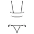 Cottelli Bondage - bodyharnas bikini - glanzend - zwart - XL