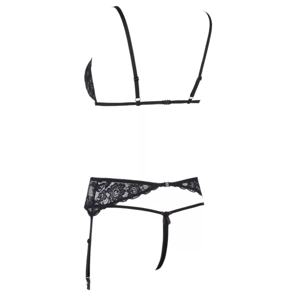Cottelli - open lingerieset - kant - zwart - M