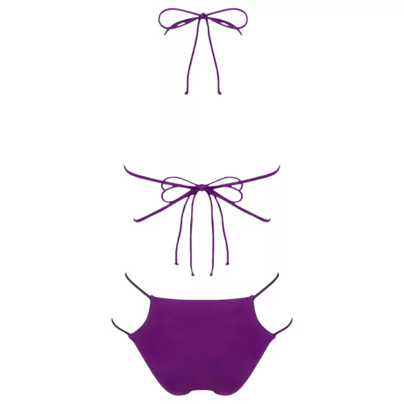 Obsessive Balitta - glanzende, halter-bikini (zwart)
