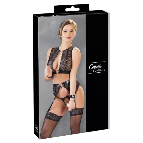 Cottelli Bondage - lingerie set - kanten - 4-delig - M