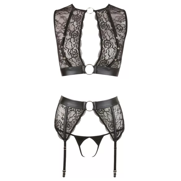 Cottelli Bondage - lingerie set - kanten - 4-delig - M