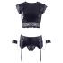 Cottelli Bondage - Lingerieset met kettingen (zwart)