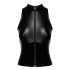 Noir - Glanzende Rits Top (Zwart) - M