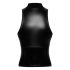 Noir - Glanzende Rits Top (Zwart) - M