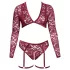 Cottelli Curves - lingerieset met lange mouwen - kant - rood