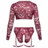 Cottelli Curves - lingerieset met lange mouwen - kant - rood