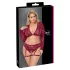 Cottelli Curves - lingerieset met lange mouwen - kant - rood - 3XL