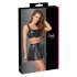 Cottelli - mat korset-top met veters en minirok set (zwart)