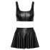 Cottelli - mat korset-top met veters en minirok set (zwart)