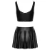 Cottelli - mat korset-top met veters en minirok set (zwart) - M