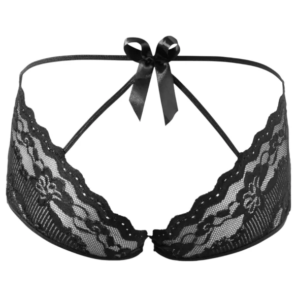 Cottelli - dames slip - kanten string - zwart - XL