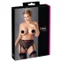 Cottelli Plus Size - kanten jarretel-slip (zwart) - XXXXL