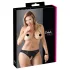 Cottelli Plus Size - kanten, open slipje (zwart) - XL