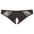 Cottelli Plus Size - Opengewerkte kanten slip (zwart) - XL