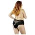 Cottelli Plus Size - Kanten Parelslip Met Openkruis (zwart) - XL
