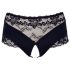 Cottelli Plus Size - Kanten Parelslip Met Openkruis (zwart) - 4XL