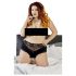 Cottelli Plus Size - Kanten Parelslip Met Openkruis (zwart) - 4XL