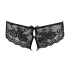 Cottelli - open damesstring met kant en strikje - zwart - L