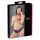 Cottelli - open damesstring met kant en strikje - zwart - XL
