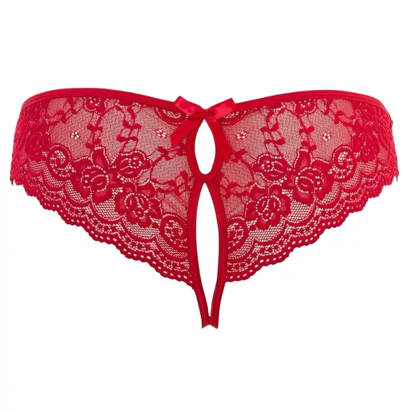Cottelli - open dames string met strikje - rood