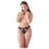 NO:XQSE - dames string met strikje en open kruis - zwart - XL