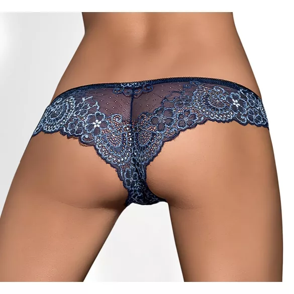 Obsessive Auroria - dames string - strikje geborduurd - blauw - L/XL