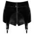 Noir - glanzende hotpants met jarretels (zwart)