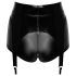Noir - glanzende korte broek met jarretelles (zwart)