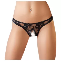 Cottelli - String slip dames - kant - zwart - M