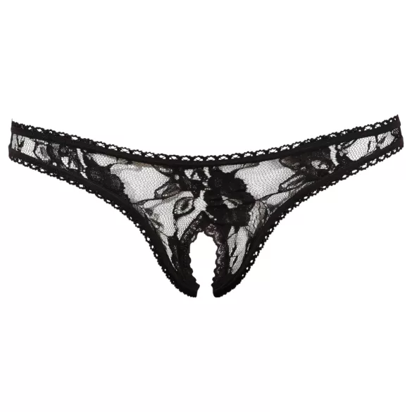 Cottelli - String slip dames - kant - zwart - M