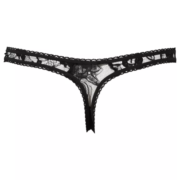 Cottelli - String slip dames - kant - zwart - M