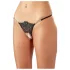 Cottelli - open string - glinsterende bloem - zwart - M/L