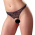 Cottelli - open string met kralen - kanten slip - zwart