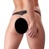 Cottelli - open string met kralen - kanten slip - zwart