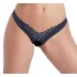 Cottelli - open slip met bloemen en parels - zwart - XL