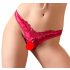 Cottelli - Open bloembeslag slipje met parels (rood)