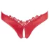Cottelli - open damesstring met kralen en bloemen - rood - L