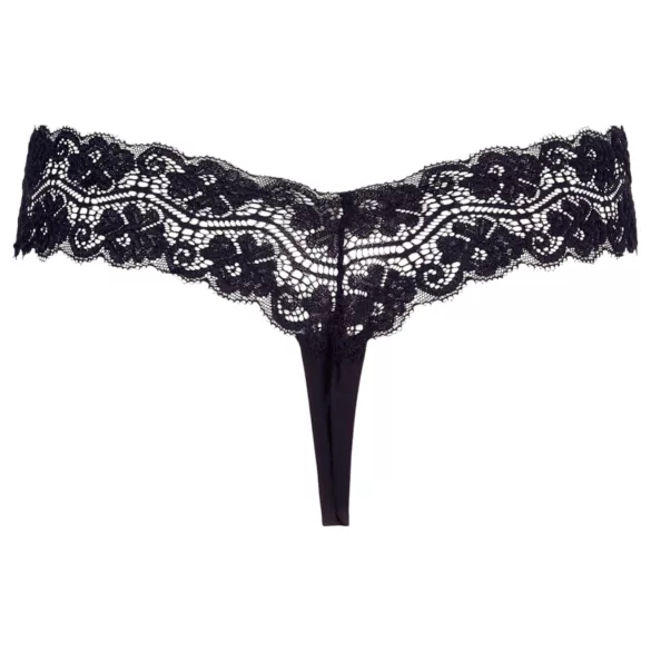 Cottelli - string met dubbele parels - kant - zwart