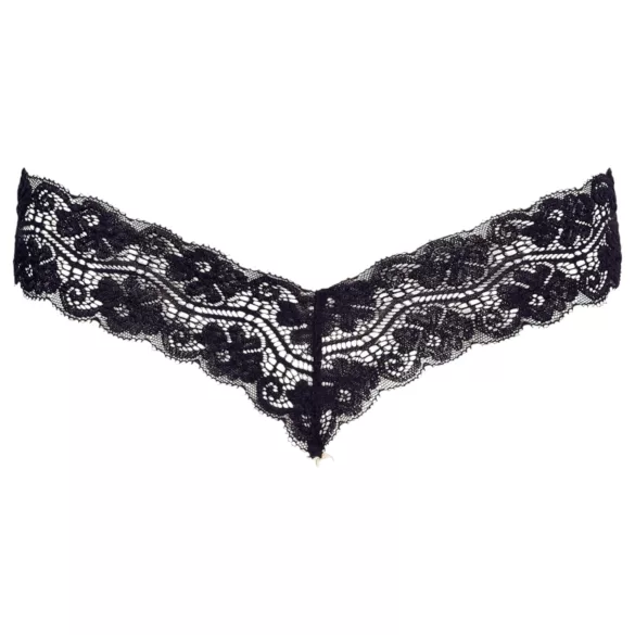 Cottelli - string met dubbele parels - kant - zwart