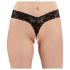 Cottelli - dubbele parel kanten string (zwart) - M