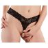 Cottelli - dubbele parel kanten string (zwart) - XL