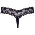 Cottelli - dubbele parel kanten string (zwart) - XL
