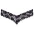 Cottelli - dubbele parel kanten string (zwart) - XL