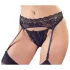 Cottelli - jarretelgordel met string - kant - zwart - L